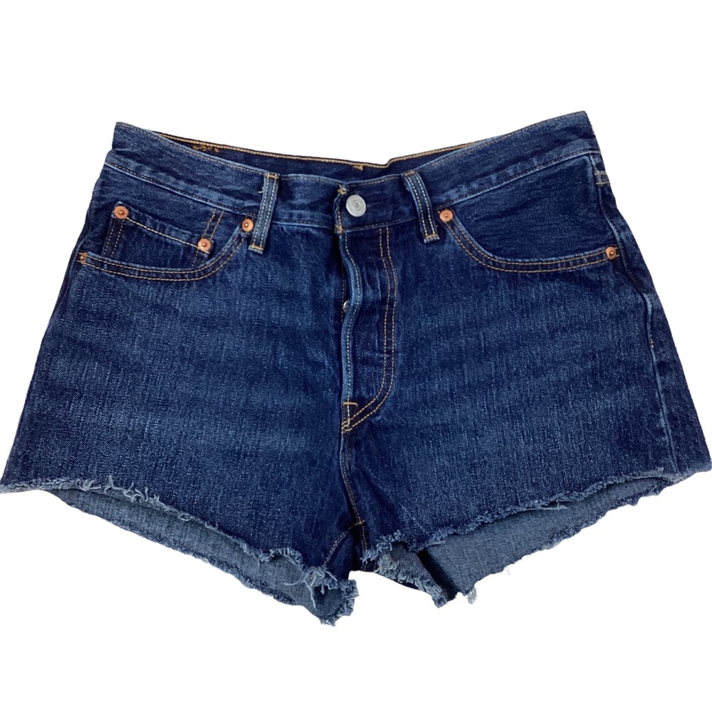 Free People // Levi’s 501 Cutoff Denim Shorts Blue - Picture 4 of 12